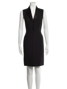 Dior Black Sleeveless Midi Sheath Dress
